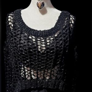 Crochet black blouse